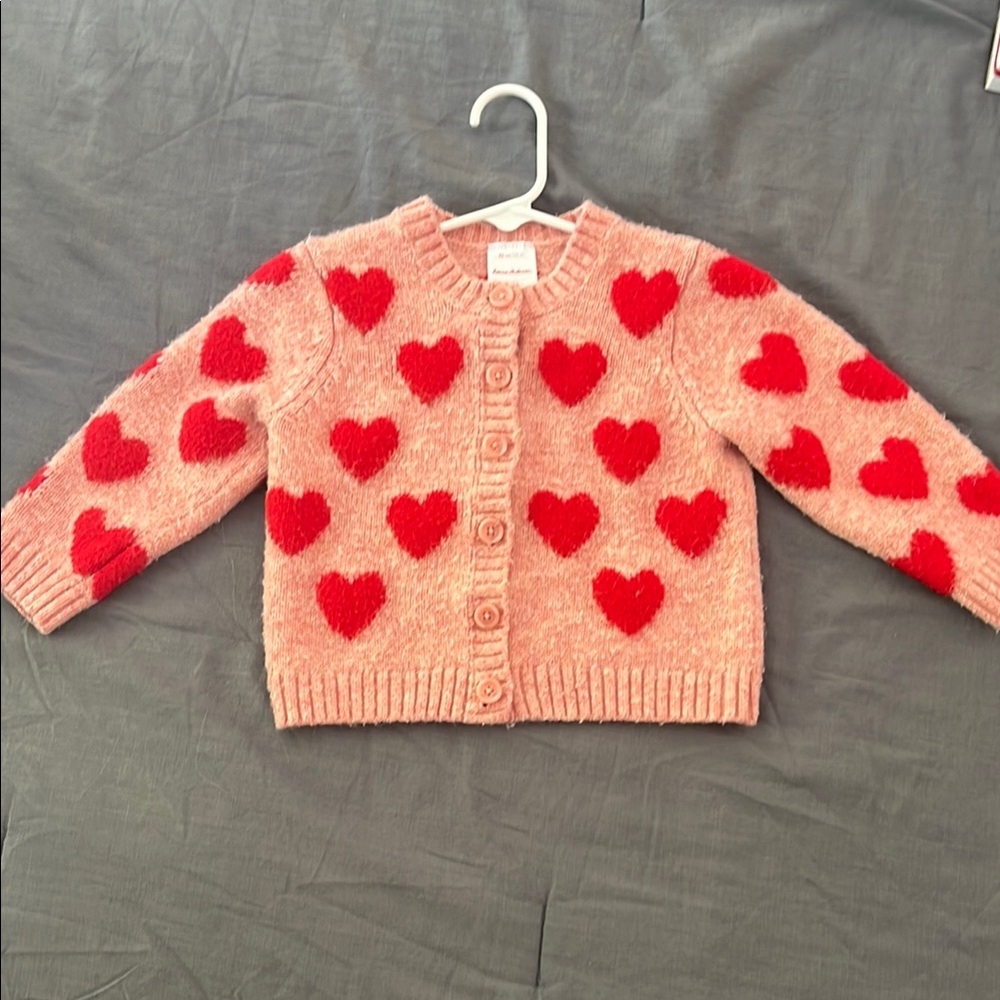 Hanna Andersson Pink and Red Heart Sweater